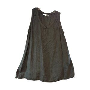 FLAX Linen Scoop Neck Sleeveless Tunic